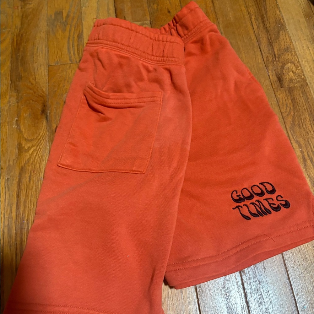 Forever 21 Kids Orange Shorts with 'Good Times' Print